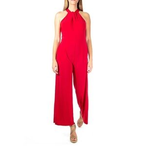 Nina Leonard Wide Leg Halter Twist Jumpsuit